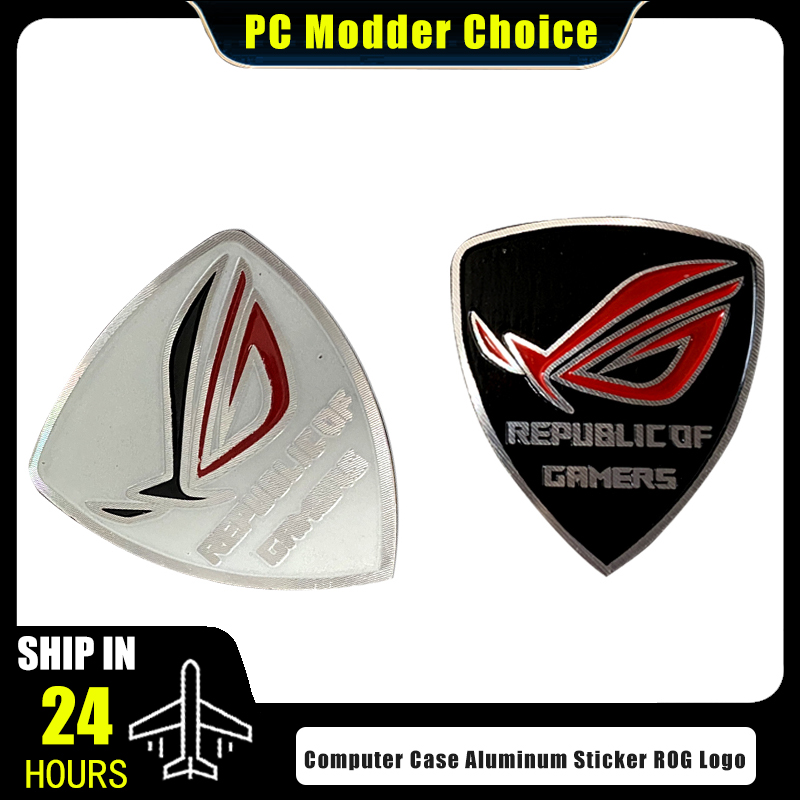 Tech Accessories Pc - Computer Case Aluminum Sticker ROG Logo