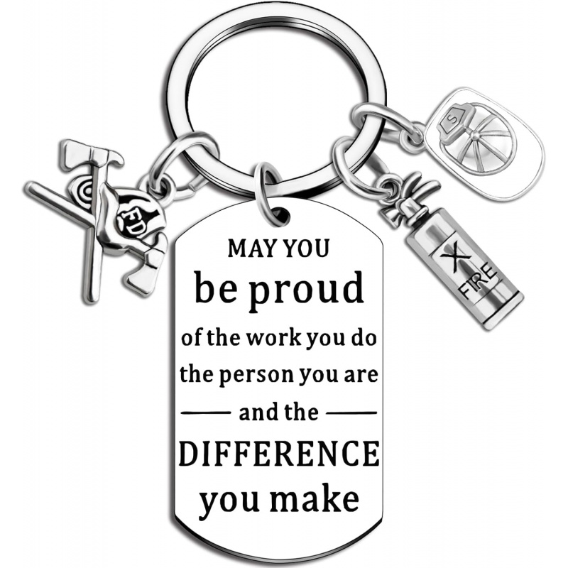 Tech Accessories Gifts For Men - Police Firefighter Pharmacy Tech Appreciation Keychain,