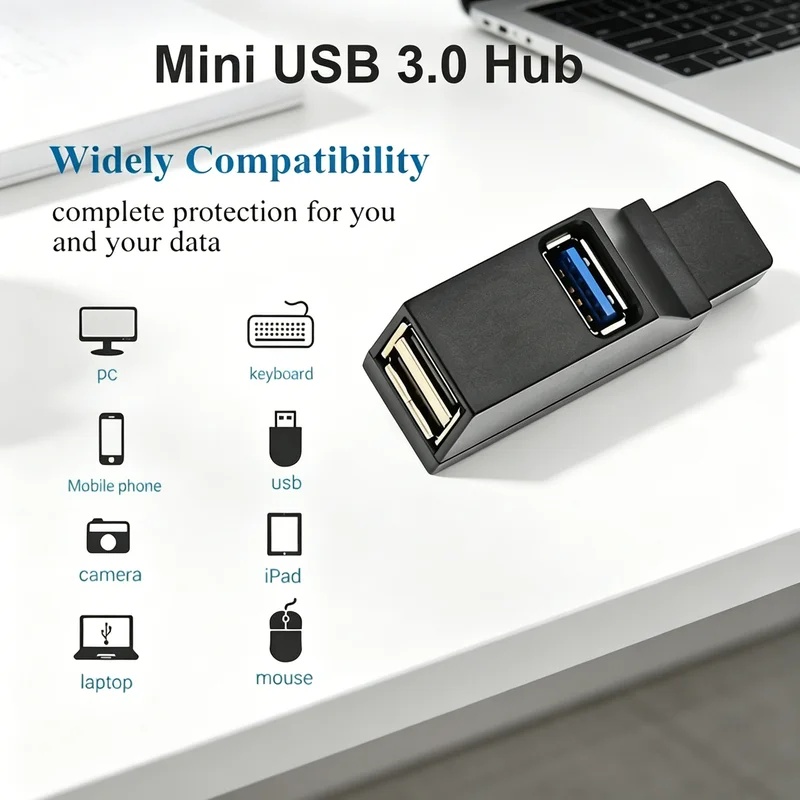 Tech Accessories Pc - USB 3.0 2.0 Rotatable 3 Ports