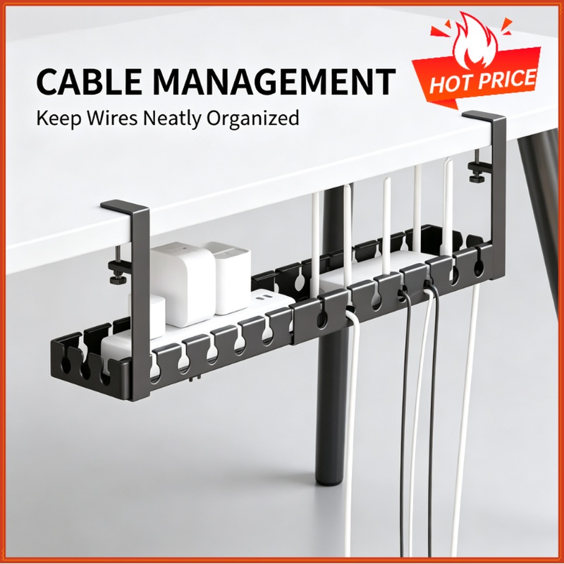 Tech Accessories For Office Desk - Telescopic Under Table Storage Rack Metal