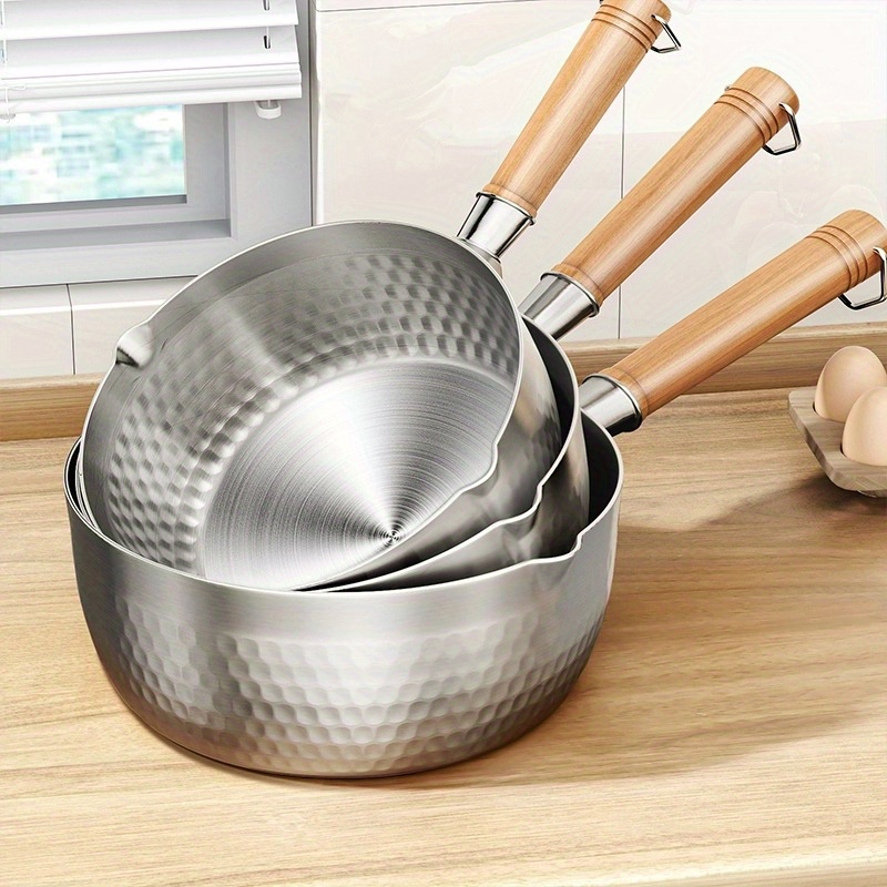 Tech Accessories And Gadgets - Stainless Steel Nonstick Saucepan with Wooden