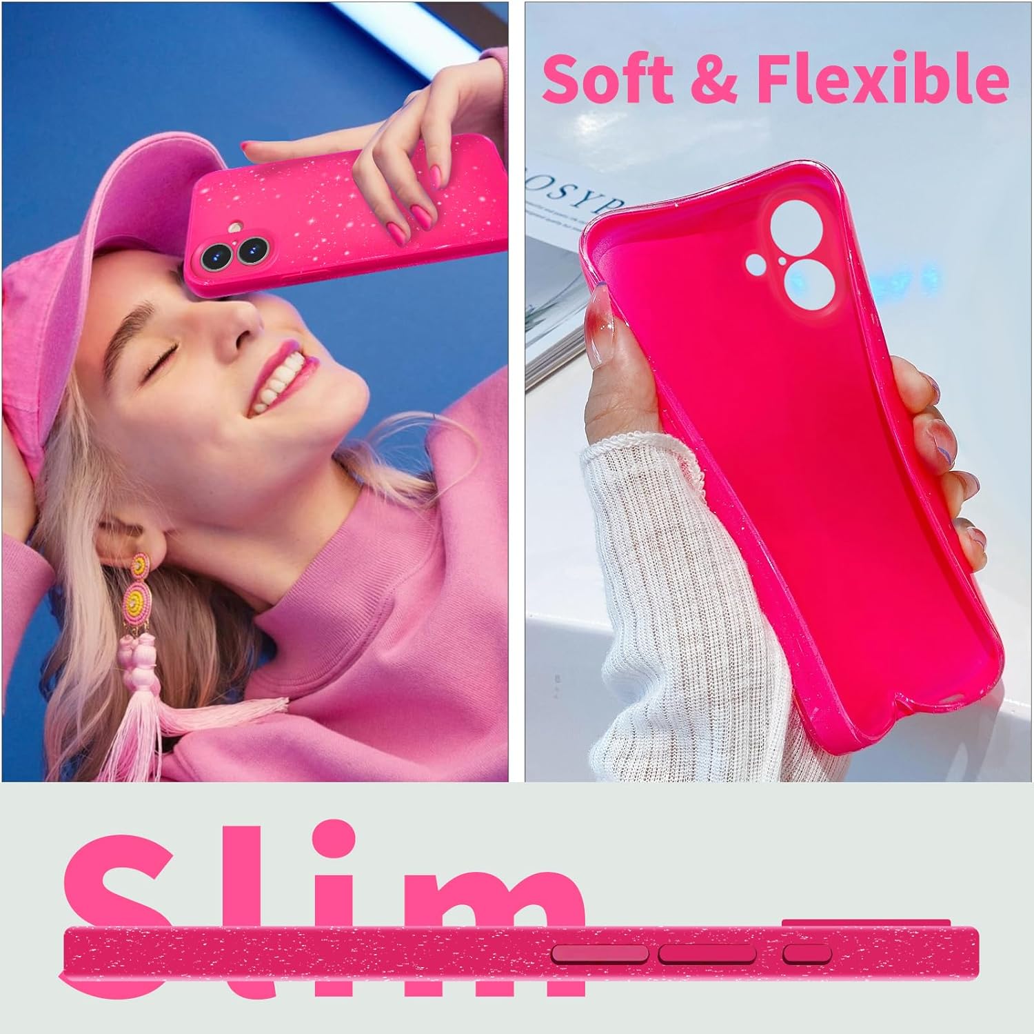 Hot Pink Rose Glitter Case For - огляд і ціна Tech Accessories Iphone