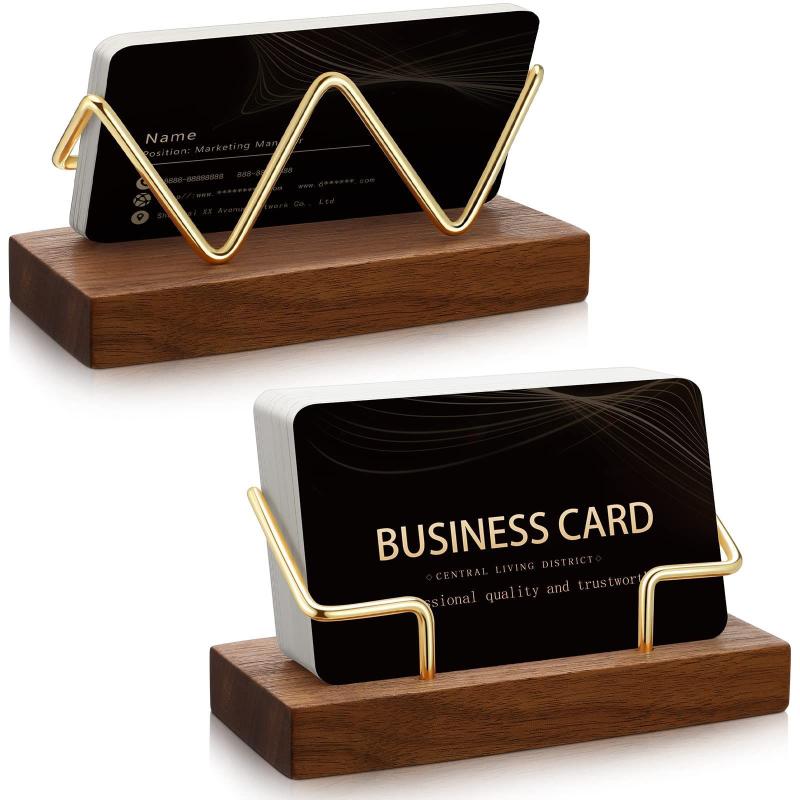 【A8】Wooden Business Card Holde - огляд і ціна Tech Accessories For Office Desk