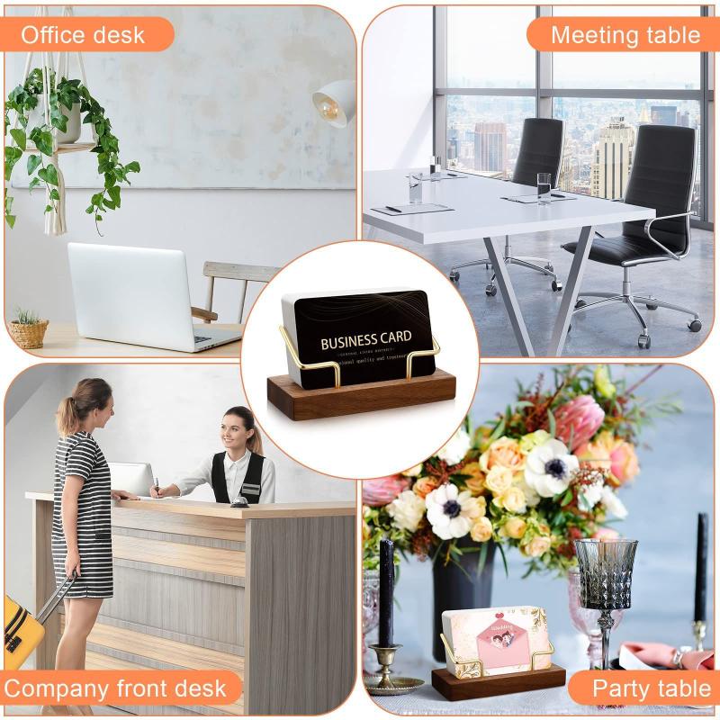 【A8】Wooden Business Card Holde - огляд і ціна Tech Accessories For Office Desk
