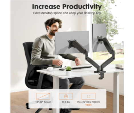 Dual Monitor Stand Arm, Gas Sp - огляд і ціна Monitor Arm Single